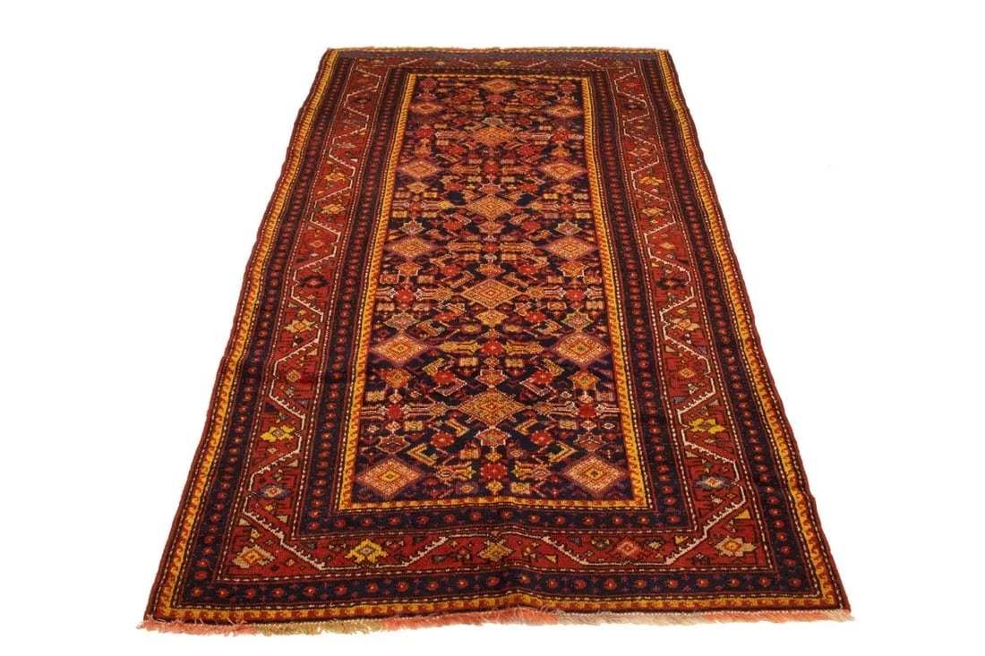 Semi Antique Red Tribal 4X7 Shirvan Persian Rug - 3