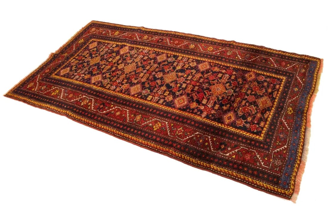 Semi Antique Red Tribal 4X7 Shirvan Persian Rug - 5