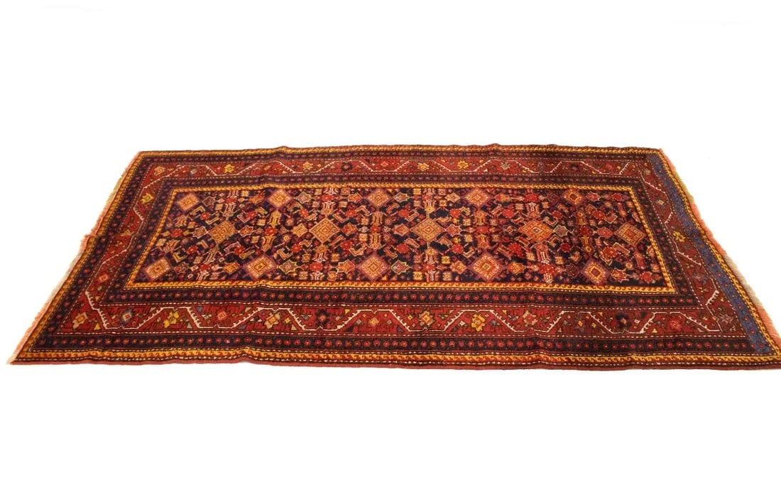 Semi Antique Red Tribal 4X7 Shirvan Persian Rug - 6