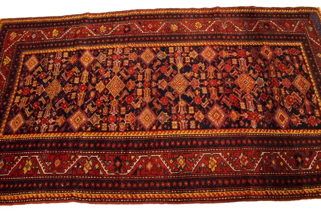 Semi Antique Red Tribal 4X7 Shirvan Persian Rug - 7