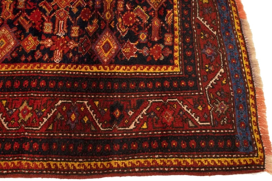 Semi Antique Red Tribal 4X7 Shirvan Persian Rug - 9