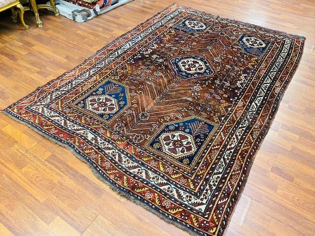 Antique Persian Shiraz Rug-962 - 7