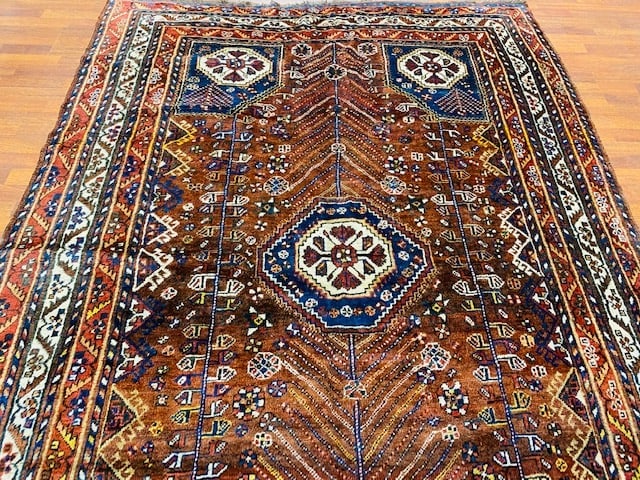 Antique Persian Shiraz Rug-962 - 8