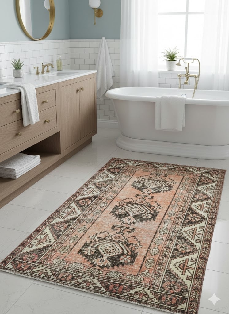 Antique Muted Tribal 4X6'5 Distressed Vintage Oriental Rug - 2