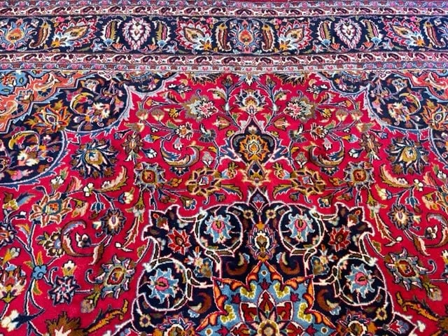 Vintage Persian Square Size Mashad Rug-5132 - 5
