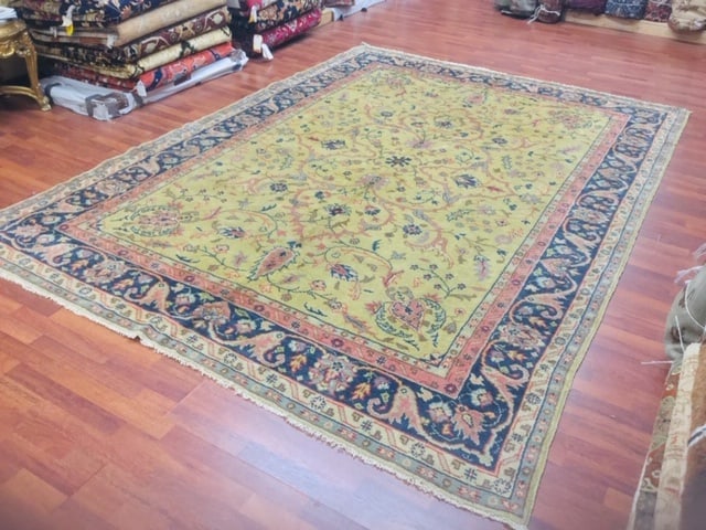 Antique all over Turkish Ushak rug-376, - 7