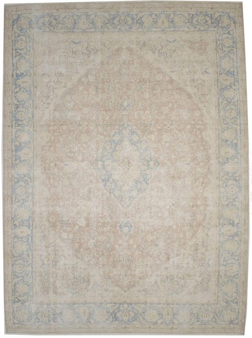 Antique Muted Traditional Floral 10X13 Kerman Persian Rug - 2
