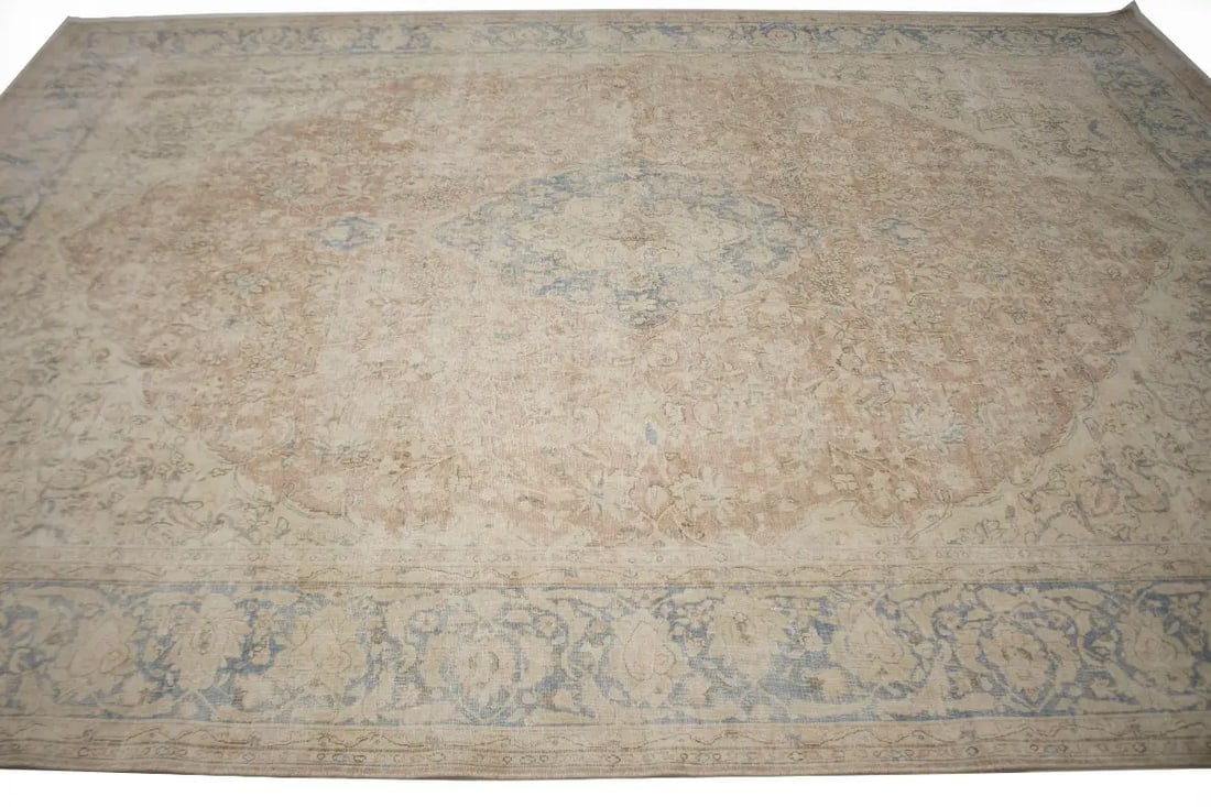 Antique Muted Traditional Floral 10X13 Kerman Persian Rug - 5