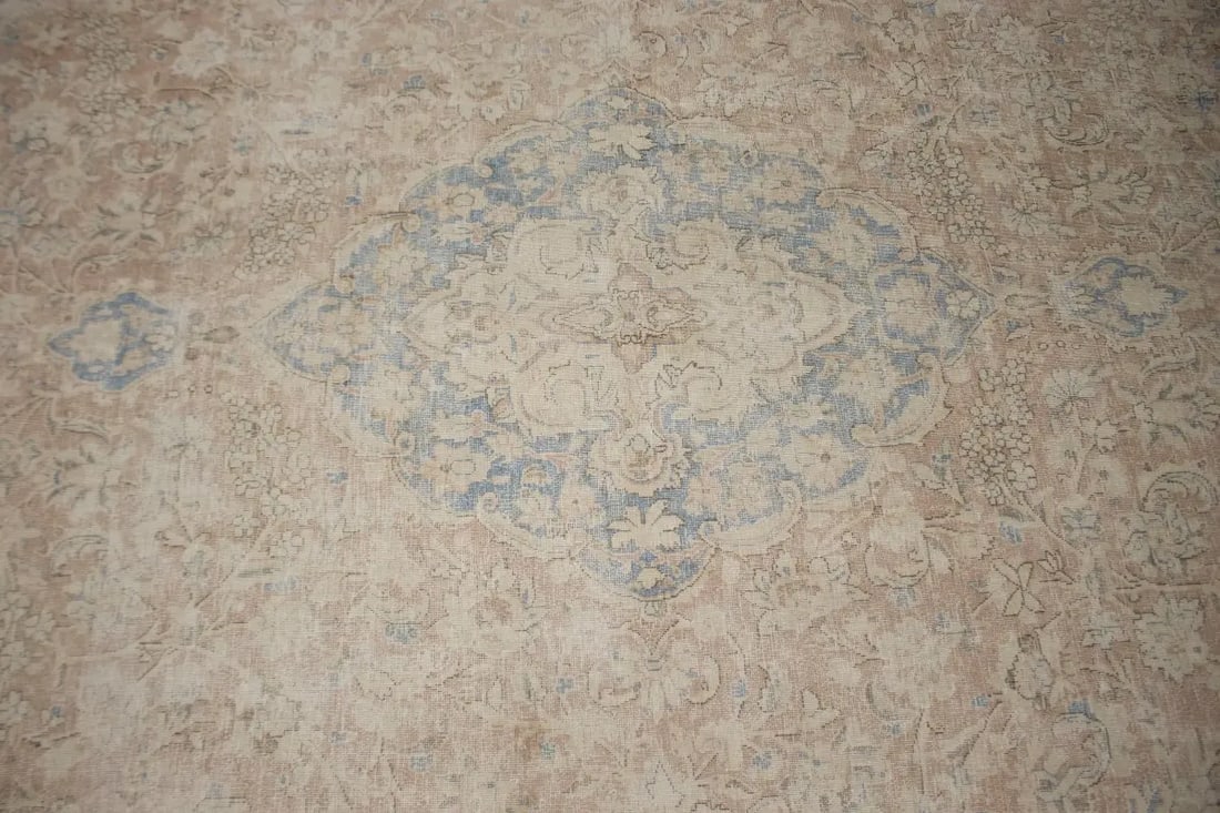 Antique Muted Traditional Floral 10X13 Kerman Persian Rug - 6