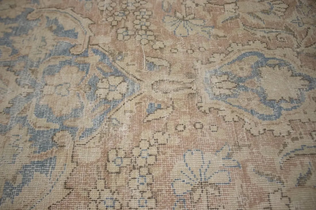 Antique Muted Traditional Floral 10X13 Kerman Persian Rug - 8