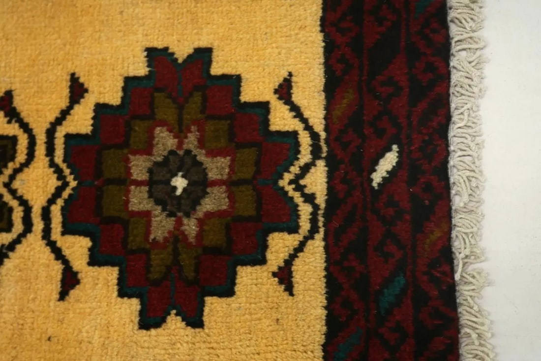 Vintage Vanilla Cream Tribal 3X6 Balouch Persian Rug - 10