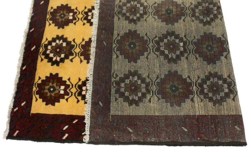Vintage Vanilla Cream Tribal 3X6 Balouch Persian Rug - 13