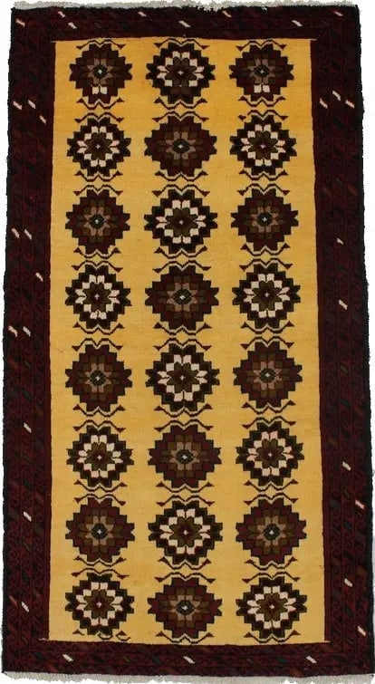 Vintage Vanilla Cream Tribal 3X6 Balouch Persian Rug: Title:Vintage Vanilla Cream Tribal 3X6 Balouch Persian Rug Description:Handmade Vintage Persian rug made with vegetable dyes (fine wool pile and cotton foundation), superior knot count, and appealing 
