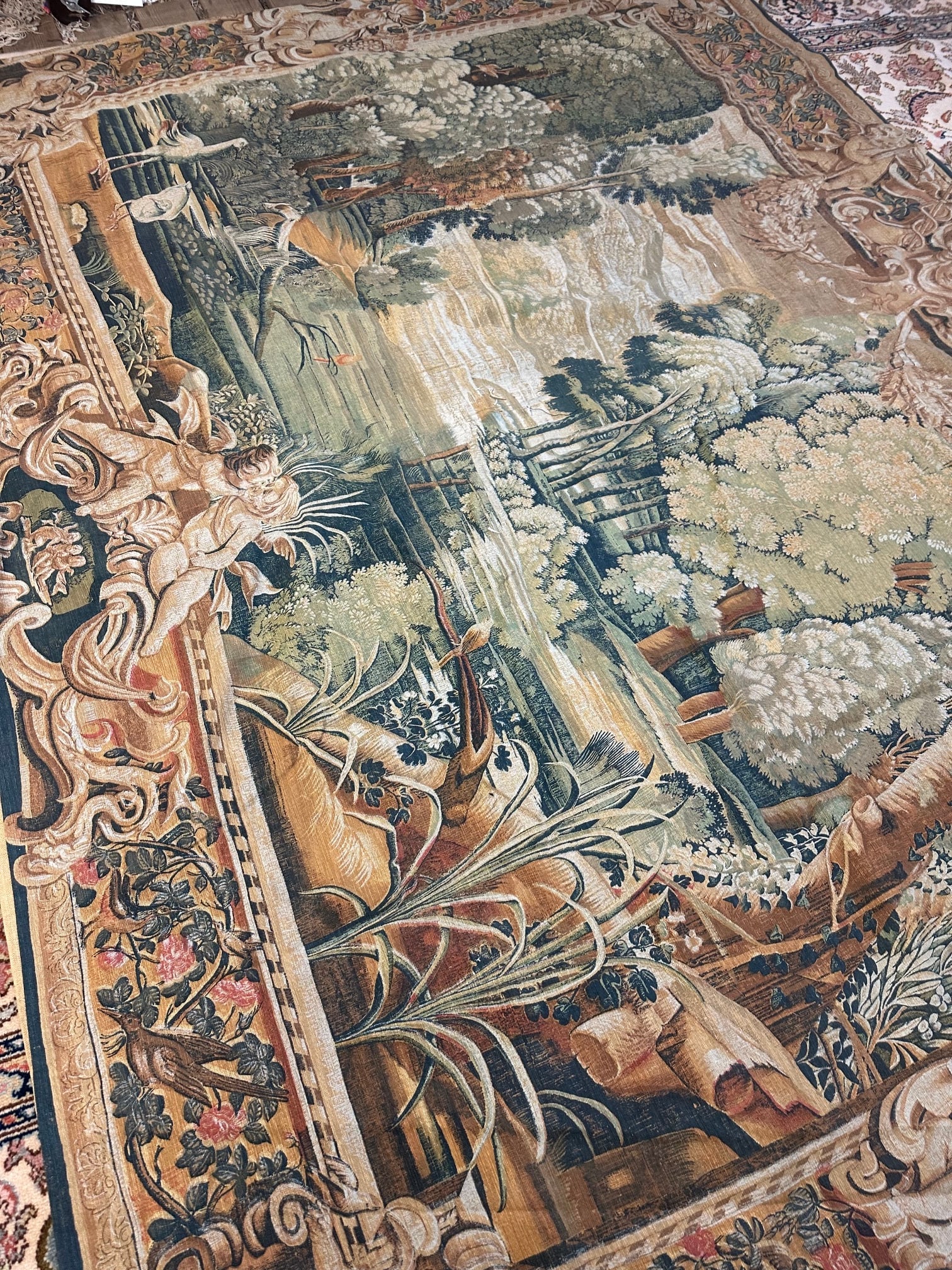 Vintage French Tapestry Stunning Pictorial Wall Decor Tapestry 6.6x9.2 ft. - 10