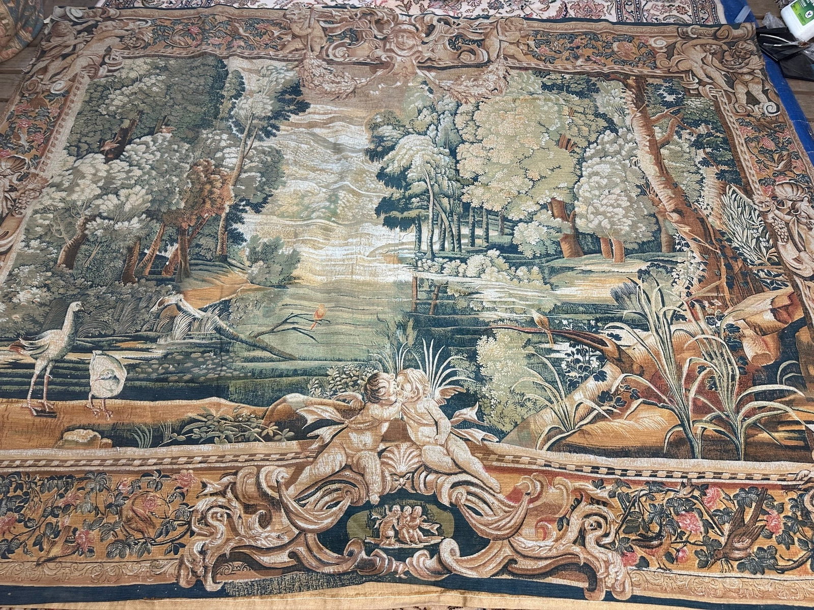 Vintage French Tapestry Stunning Pictorial Wall Decor Tapestry 6.6x9.2 ft. (1 of 13)