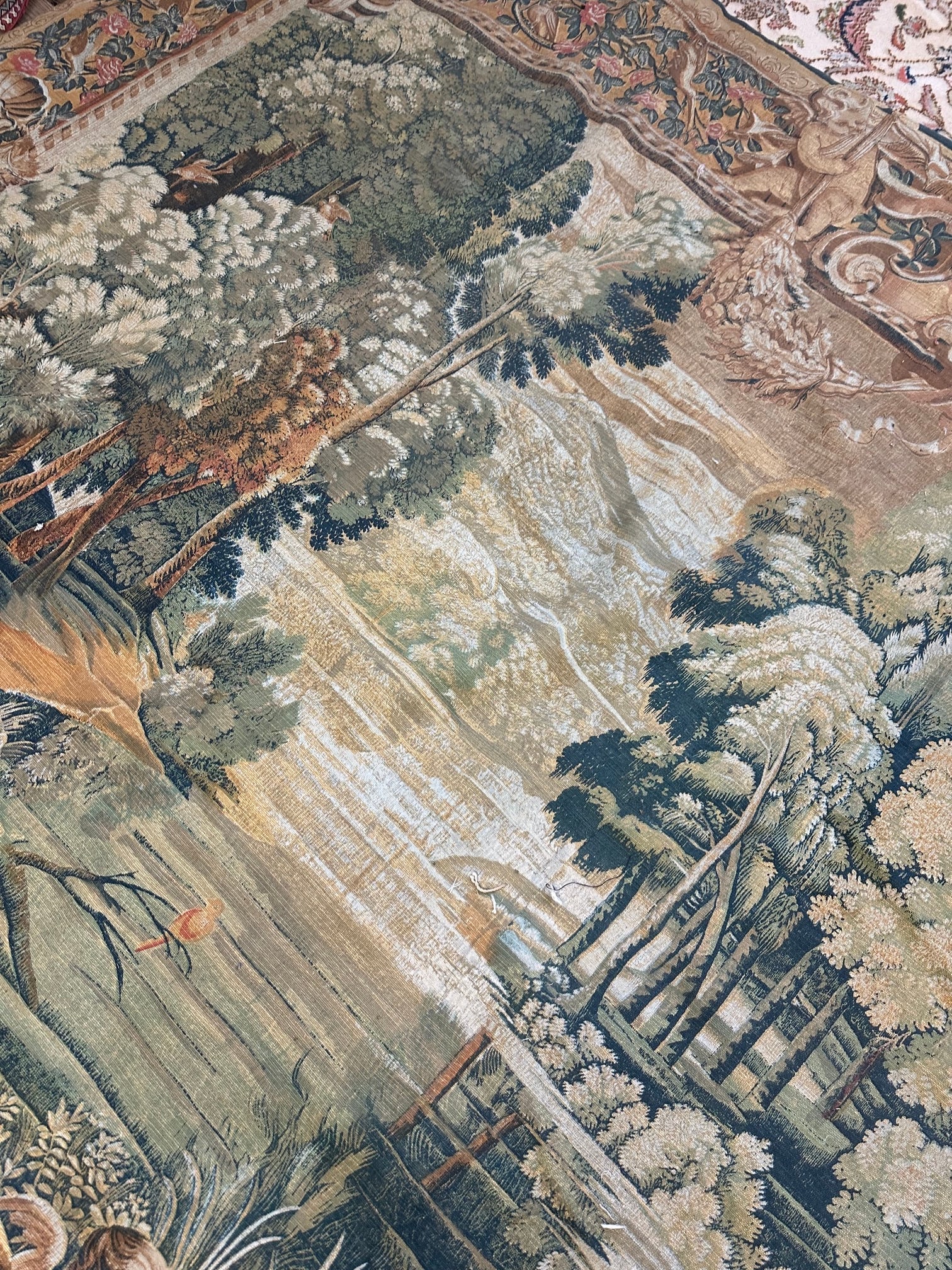 Vintage French Tapestry Stunning Pictorial Wall Decor Tapestry 6.6x9.2 ft. - 9