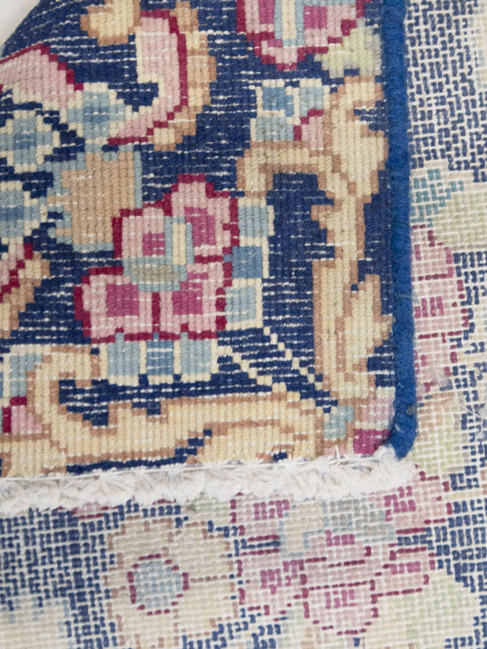 Antique Muted Floral 1'6X1'7 Distressed Vintage Oriental Square Rug - 10