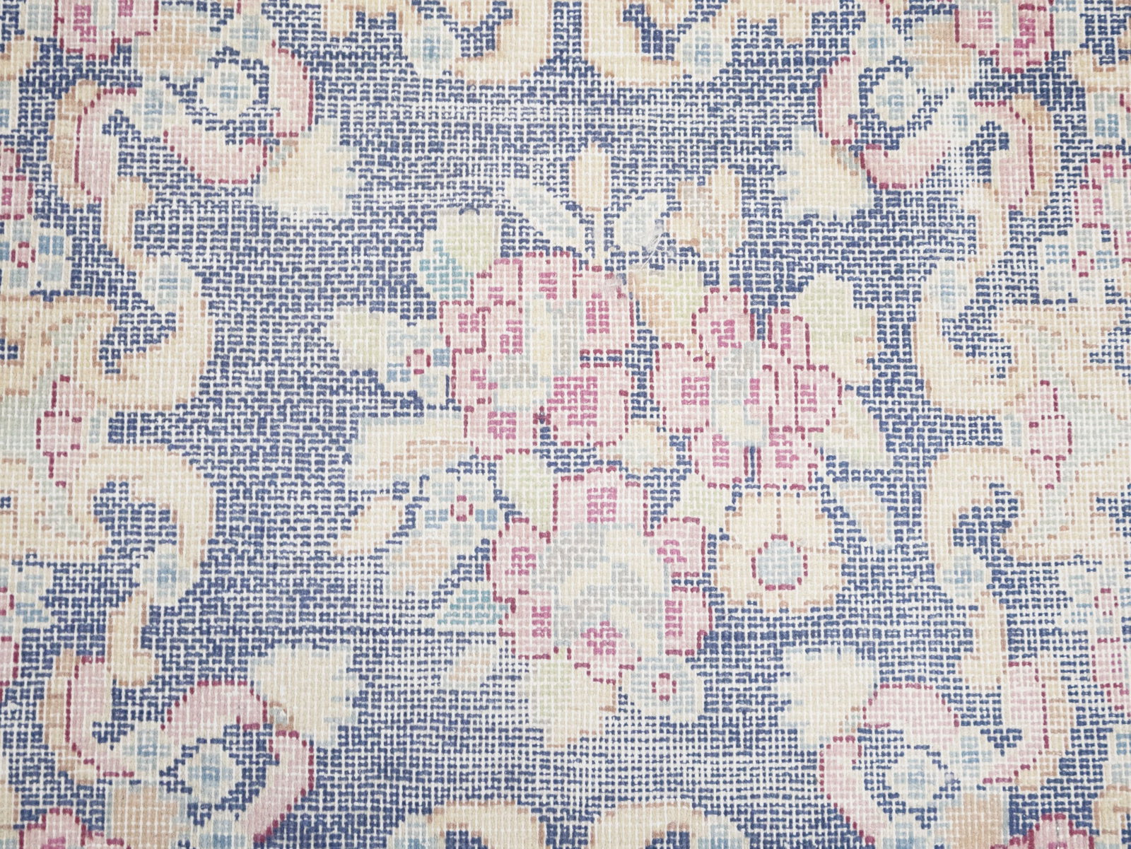 Antique Muted Floral 1'6X1'7 Distressed Vintage Oriental Square Rug - 7