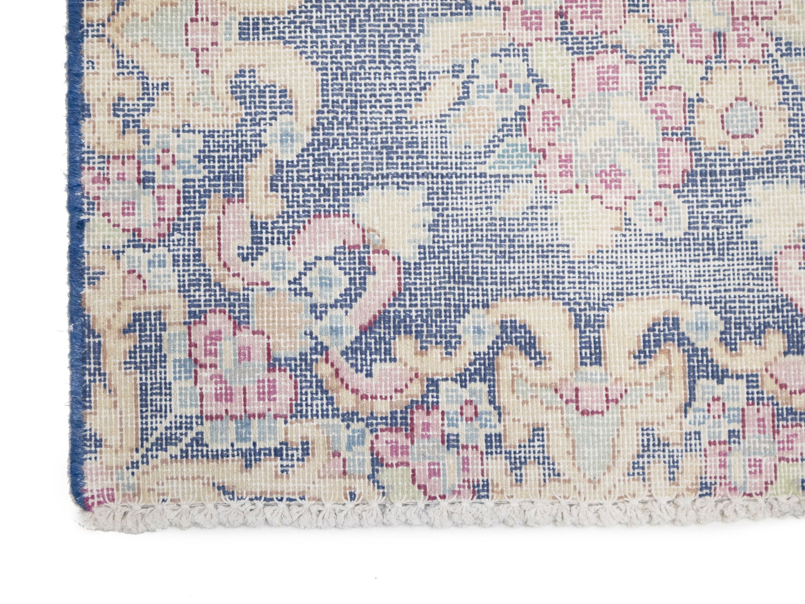 Antique Muted Floral 1'6X1'7 Distressed Vintage Oriental Square Rug - 8