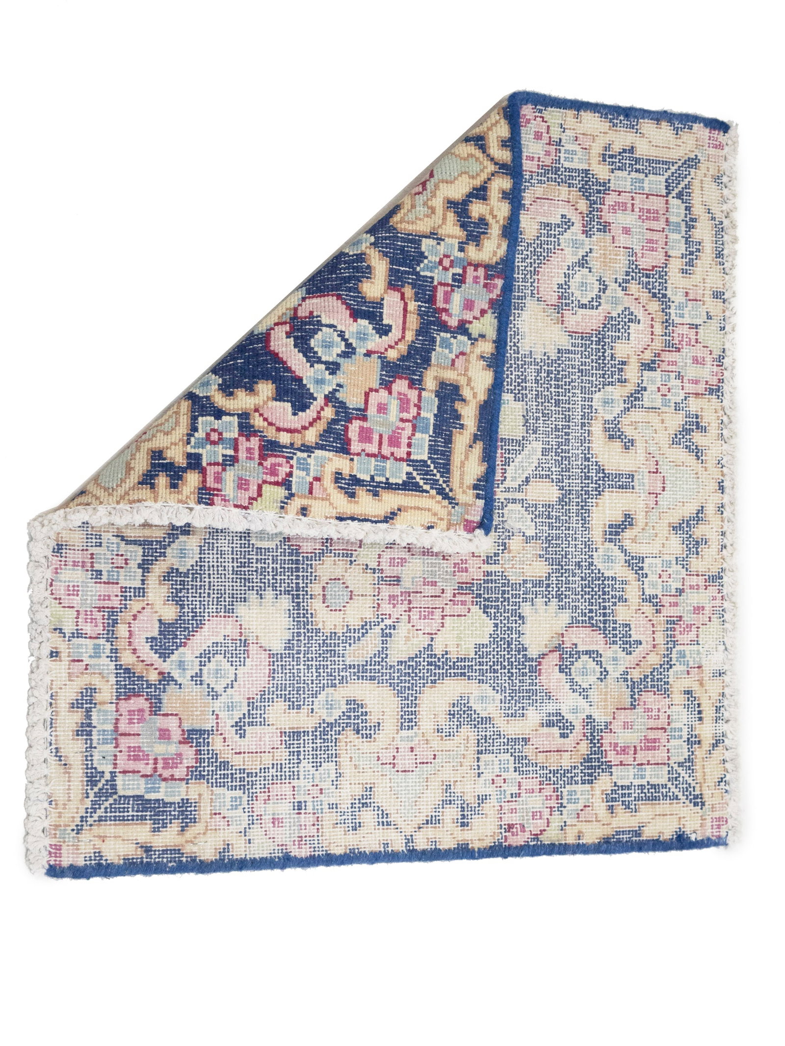 Antique Muted Floral 1'6X1'7 Distressed Vintage Oriental Square Rug - 9