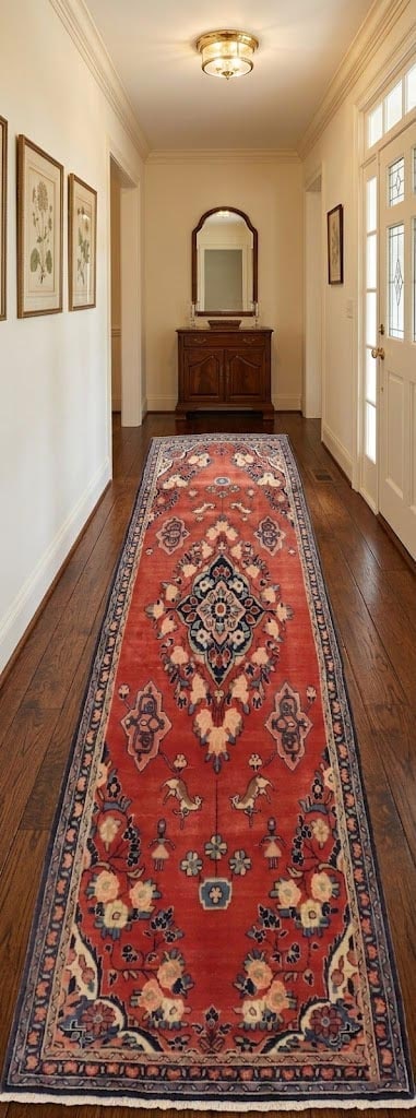 Semi Antique Red Tribal 4X10 Hamedan Persian Rug - 2