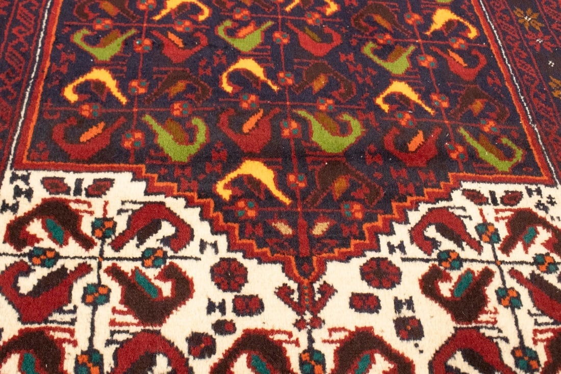 Vintage Red Tribal 3'2X5'4 Balouch Persian Rug - 12