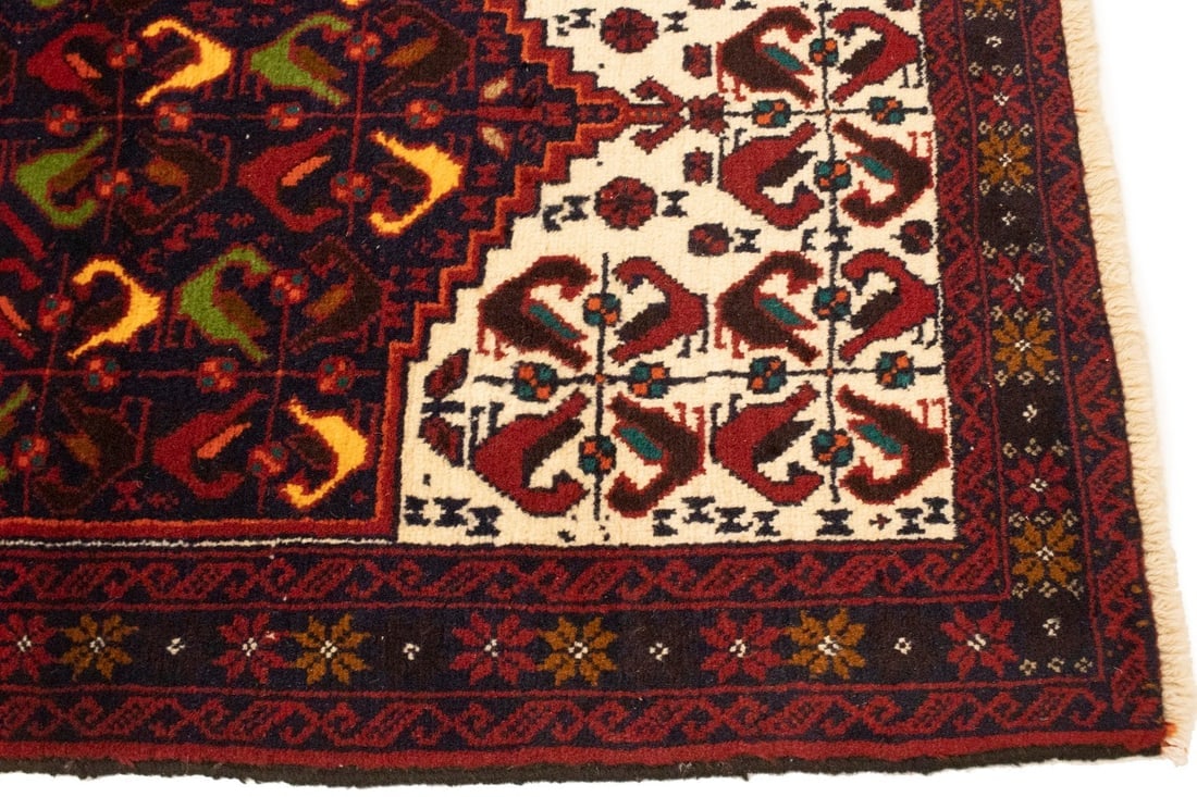 Vintage Red Tribal 3'2X5'4 Balouch Persian Rug - 9