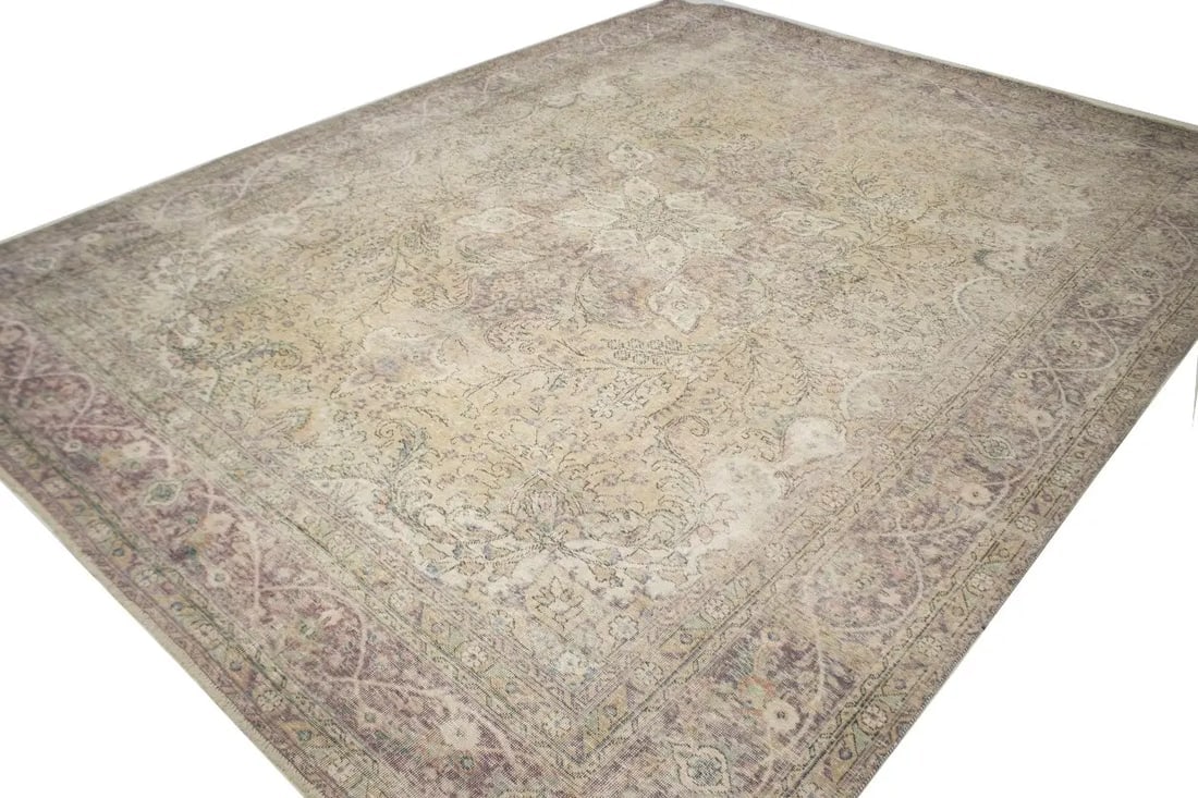 Antique Traditional Muted 10X13 Tabriz Persian Rug - 4