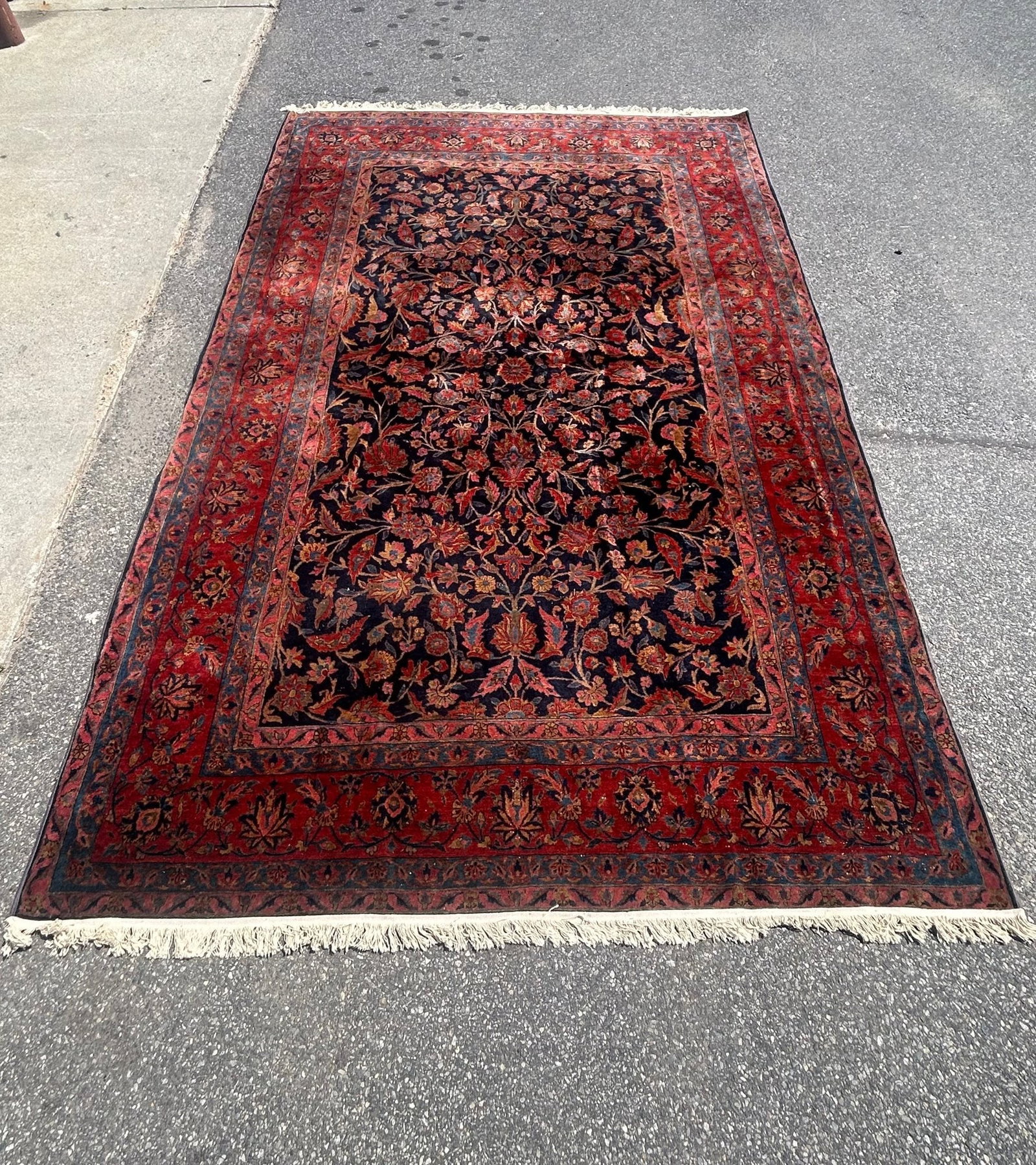 Antique Hand Knotted Persian Kashan Rug 12x8 ft - 5