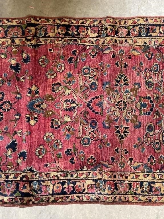 Antique Hand Knotted Persian Sarouk 3x5.9 ft - 3