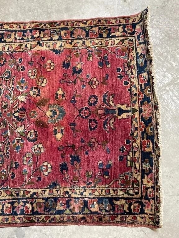 Antique Hand Knotted Persian Sarouk 3x5.9 ft - 4