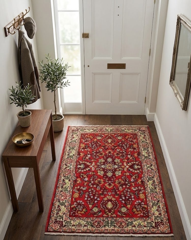 Vintage Red Floral 3'4X4'9 Shahrbaft Persian Rug - 2