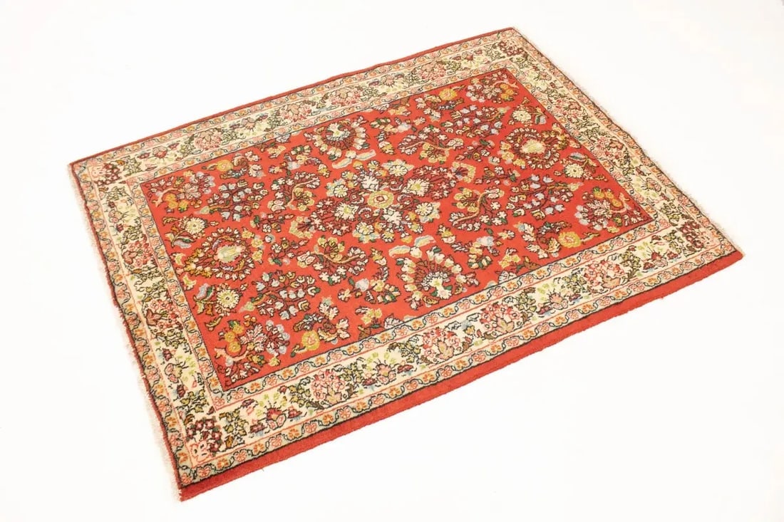 Vintage Red Floral 3'4X4'9 Shahrbaft Persian Rug - 4