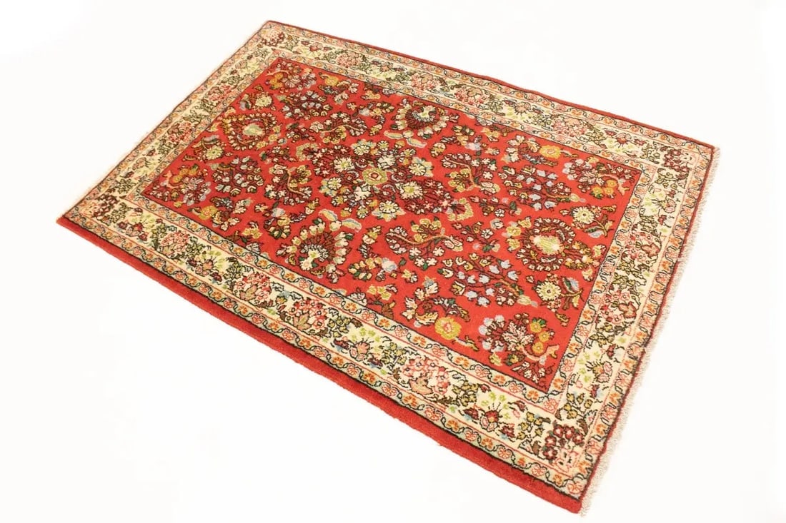 Vintage Red Floral 3'4X4'9 Shahrbaft Persian Rug - 5