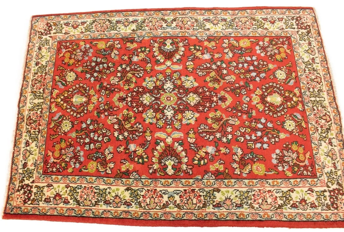Vintage Red Floral 3'4X4'9 Shahrbaft Persian Rug - 7