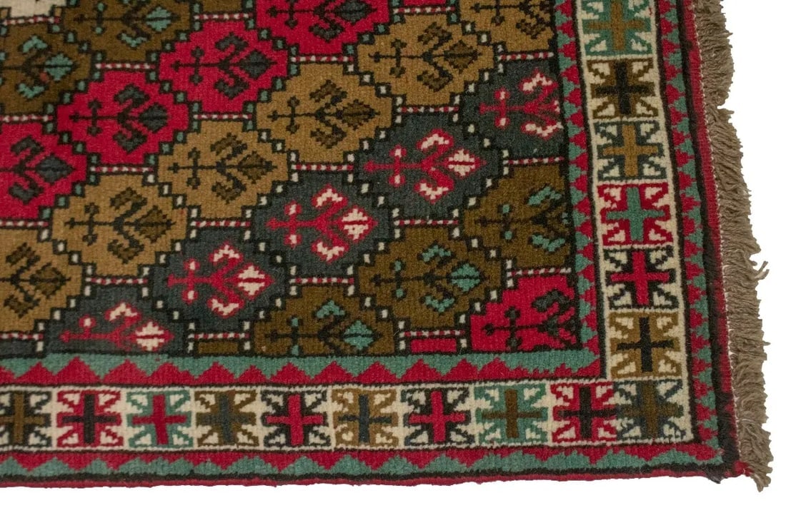 Vintage Red Tribal 4X7 Ghoochan Persian Rug - 7