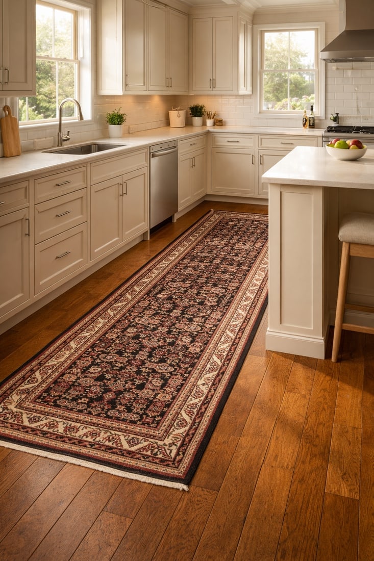 Antique Plum Floral 4X15 Mahal Persian Runner Rug - 2