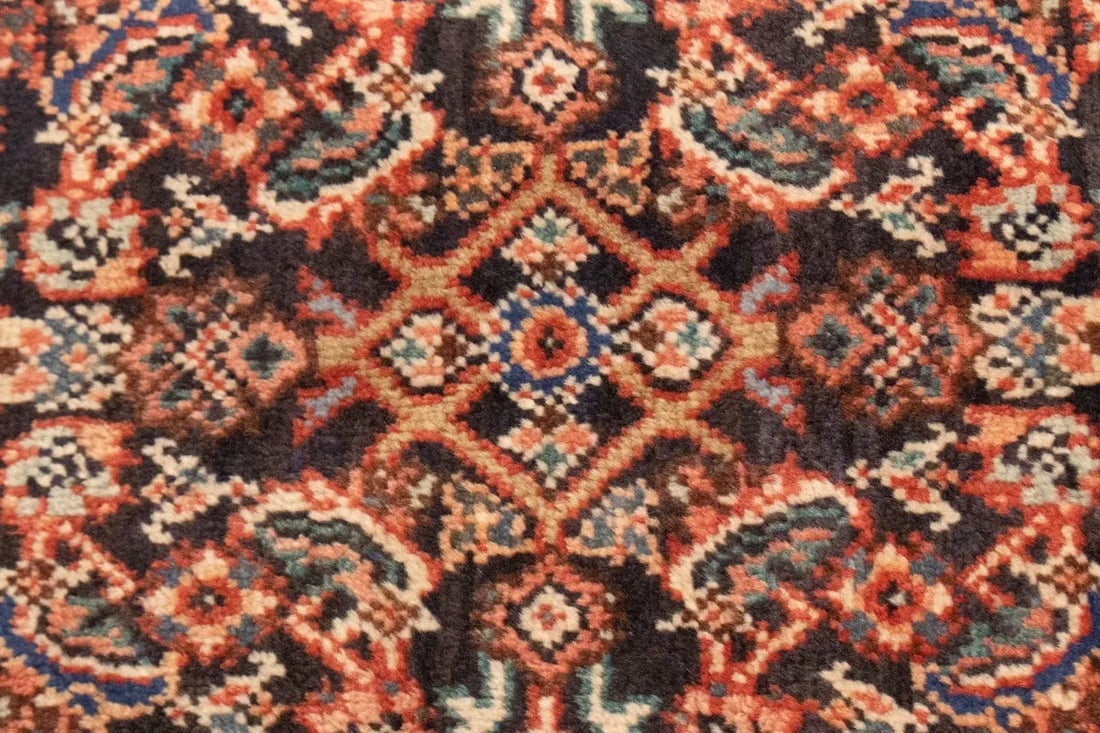 Antique Plum Floral 4X15 Mahal Persian Runner Rug - 8