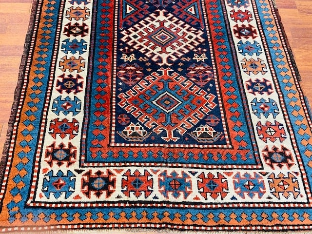 Antique Kazak Caucasian Gallery size rug-2880 - 2