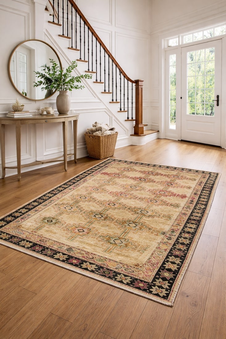Antique Muted Beige Tribal 5X8 Distressed Vintage Oriental Rug - 2