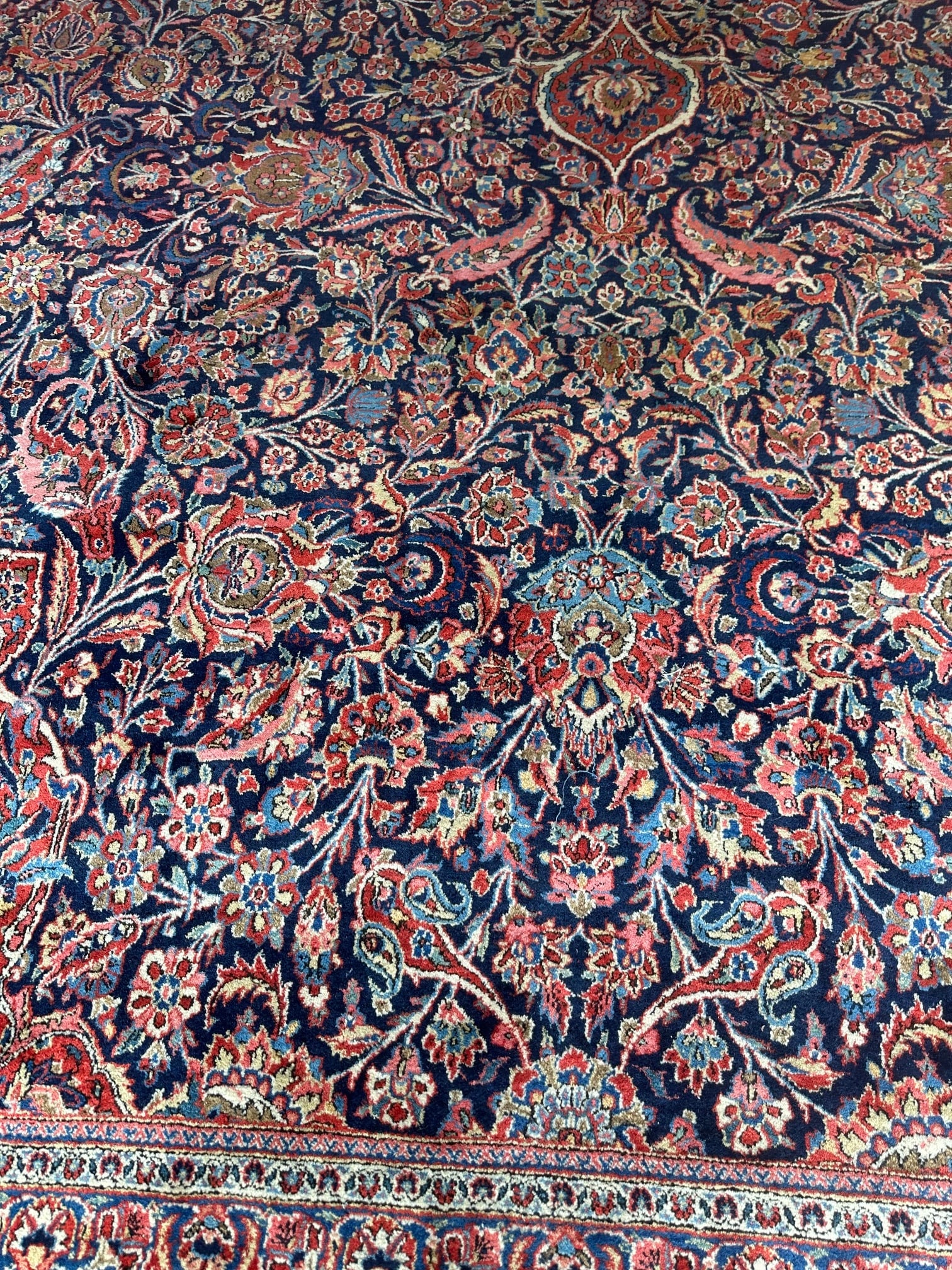 Antique Very Fine Hand Knotted Persian Kashan 10.8x18.8 ft - 2