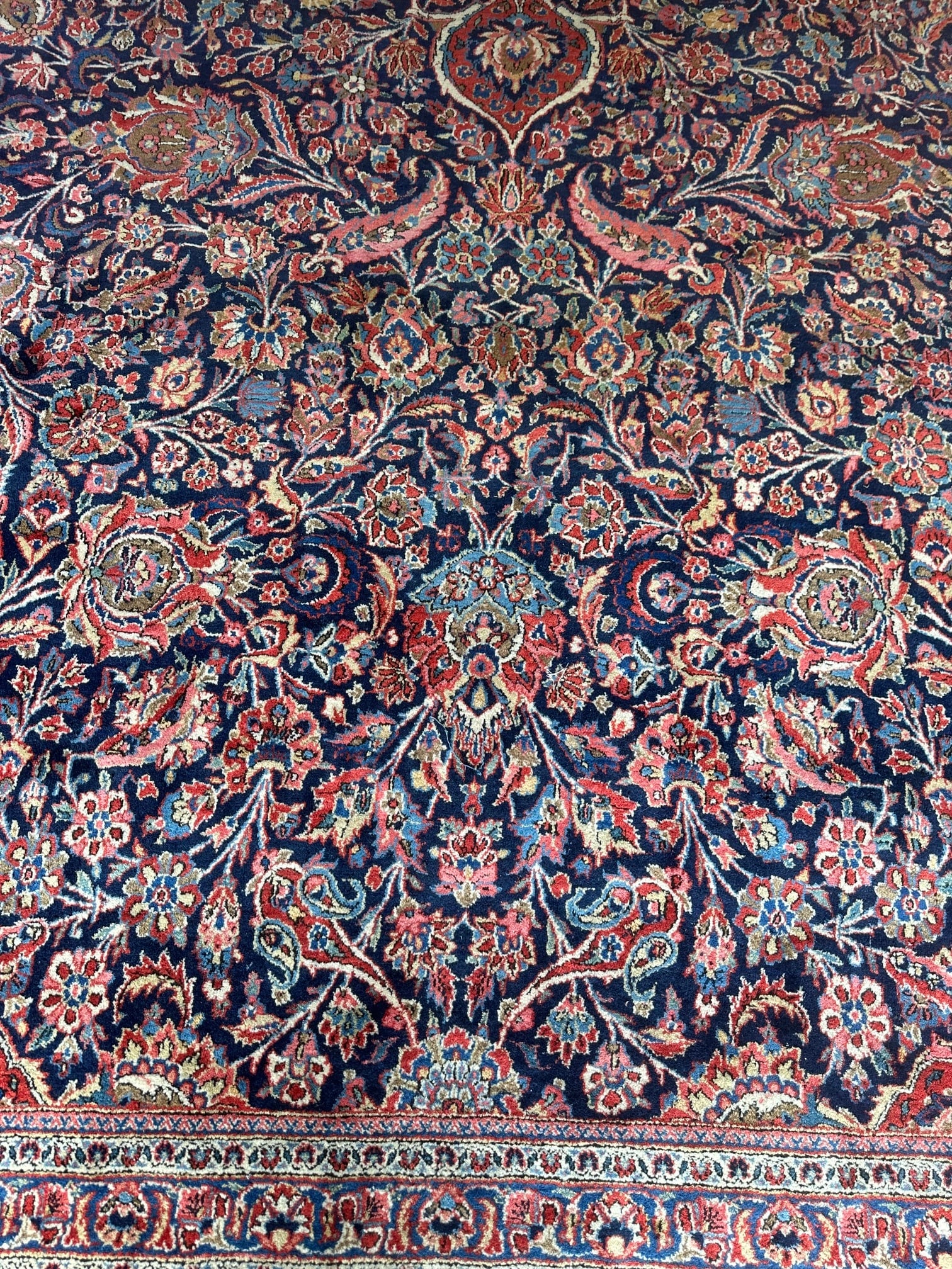 Antique Very Fine Hand Knotted Persian Kashan 10.8x18.8 ft - 4
