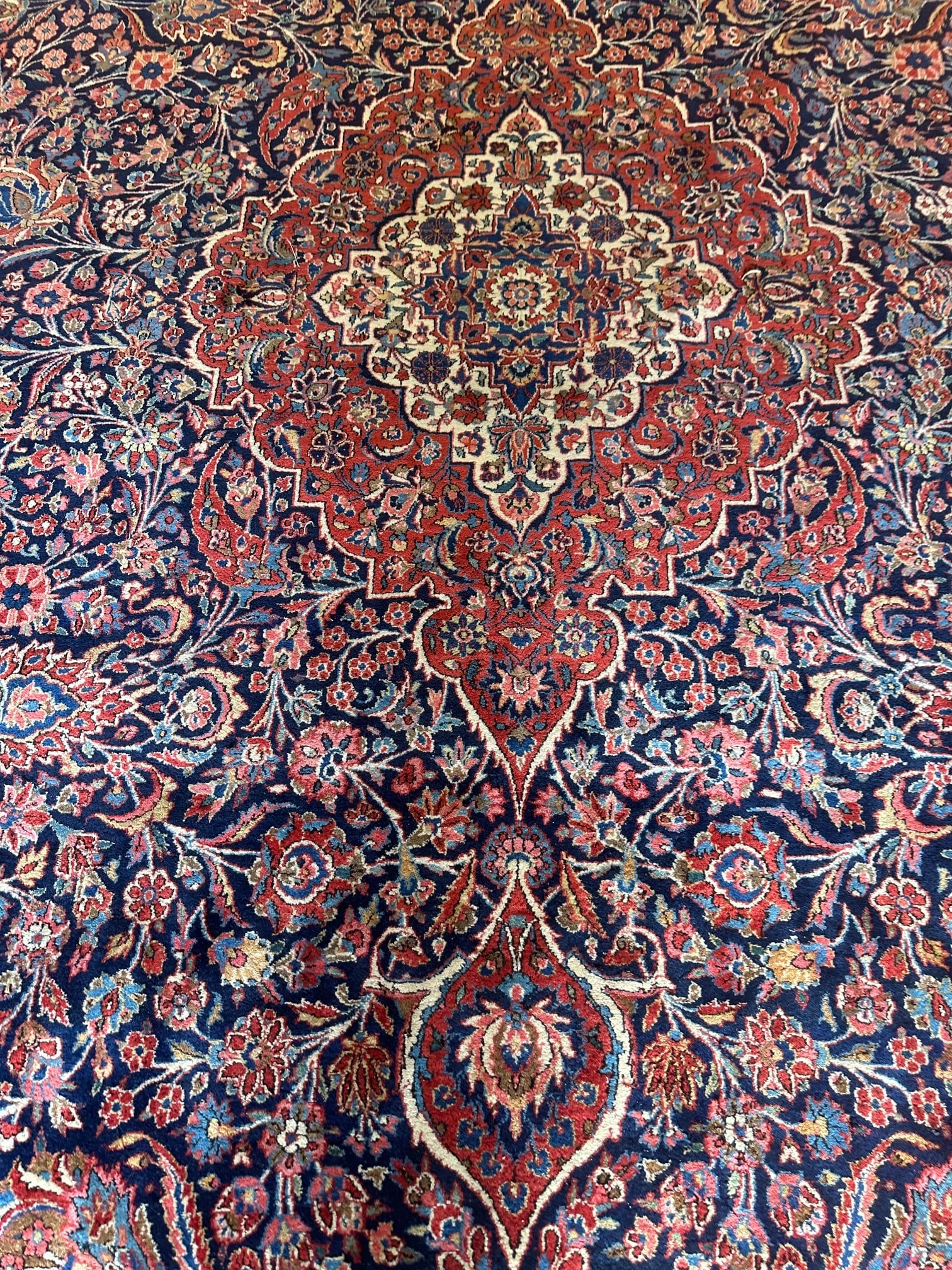 Antique Very Fine Hand Knotted Persian Kashan 10.8x18.8 ft - 5