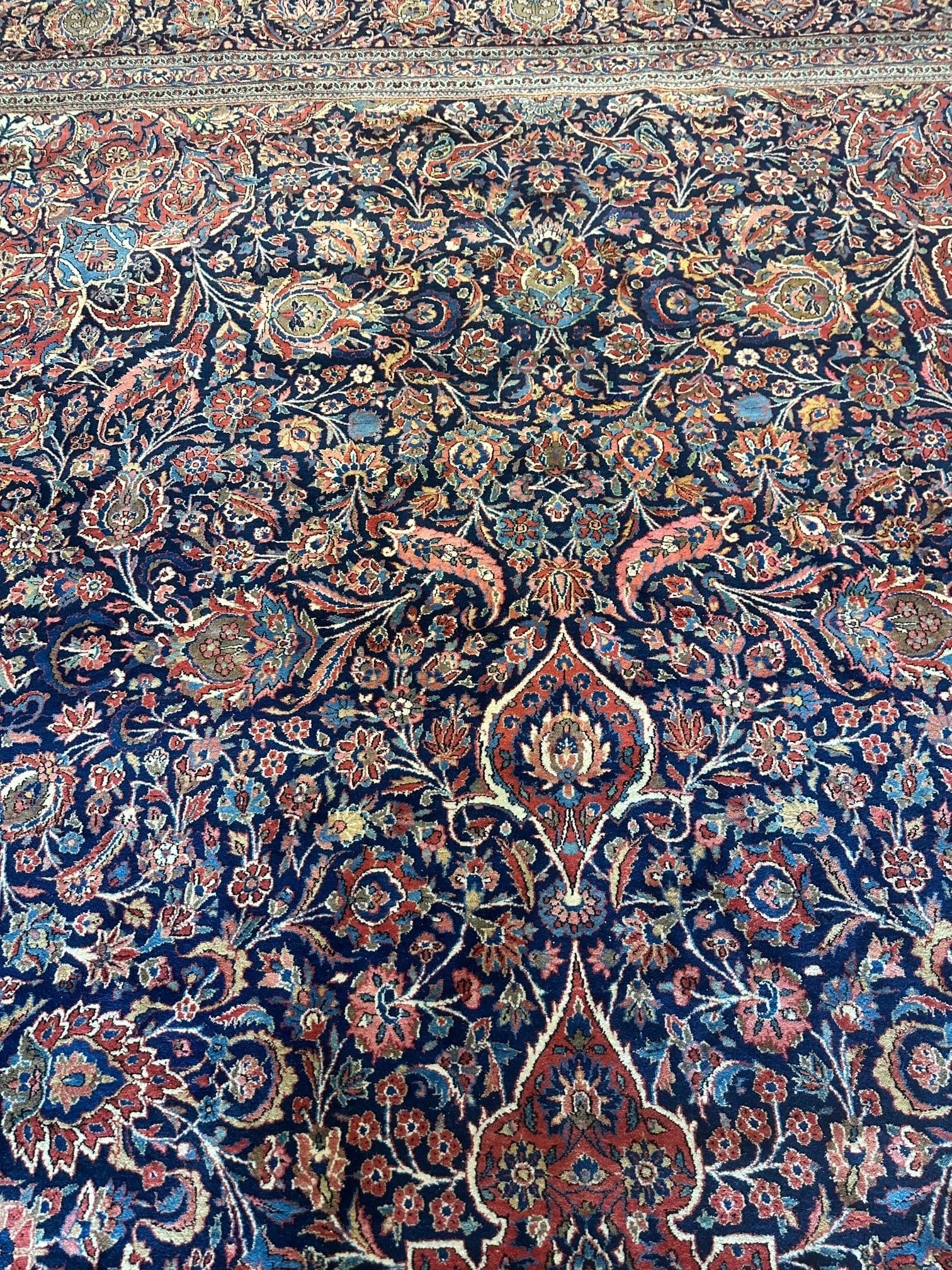 Antique Very Fine Hand Knotted Persian Kashan 10.8x18.8 ft - 6