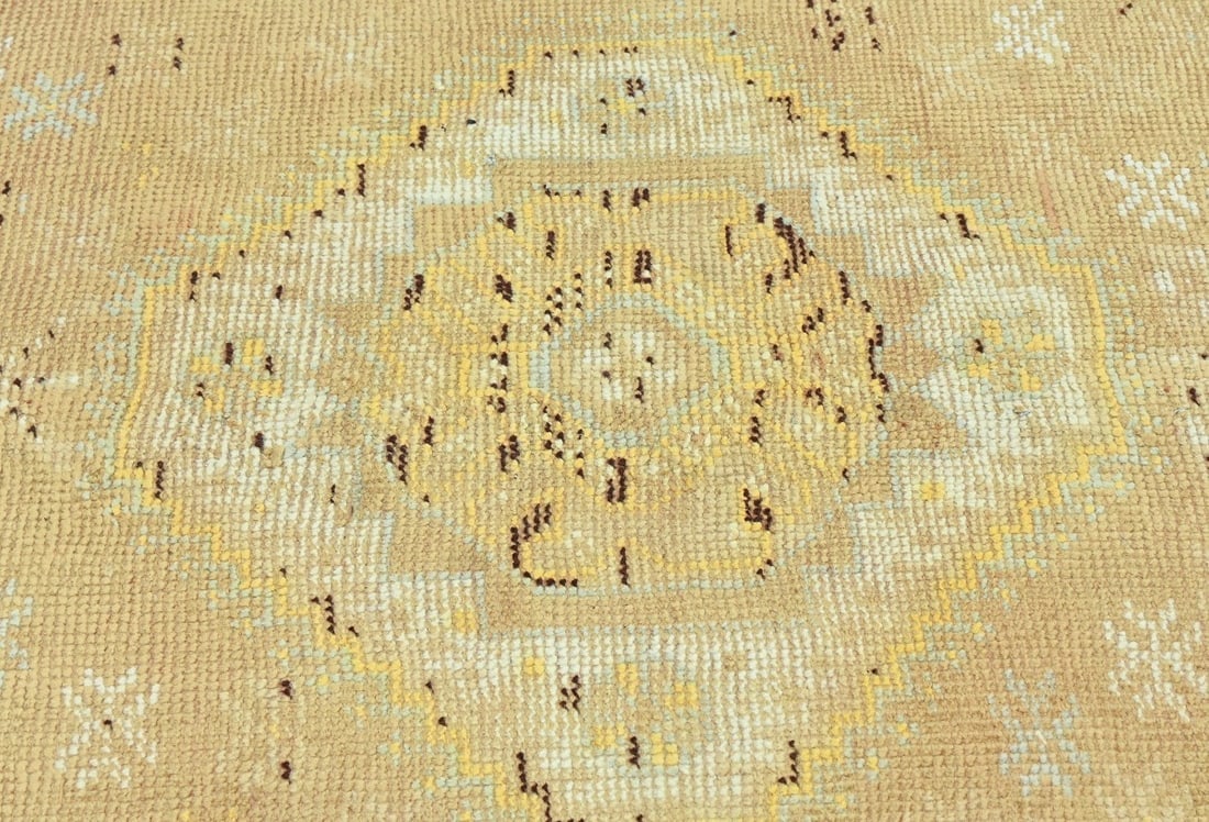 Antique Muted Peach Tribal 4X9 Distressed Vintage Oriental Runner Rug - 8