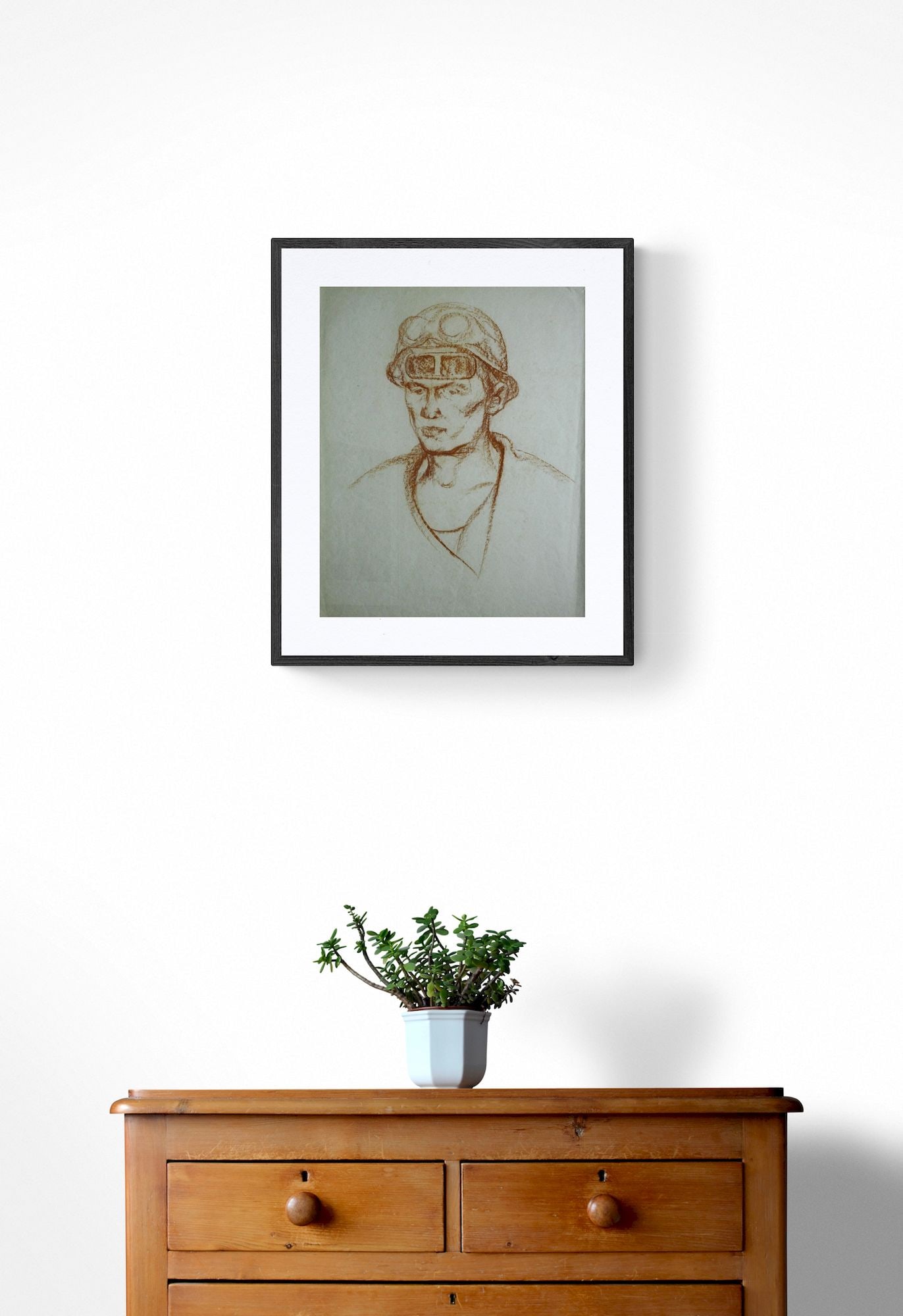 Mynka Olexandr (Ukrainian artist), "Steel-maker", sanguine on paper - 2
