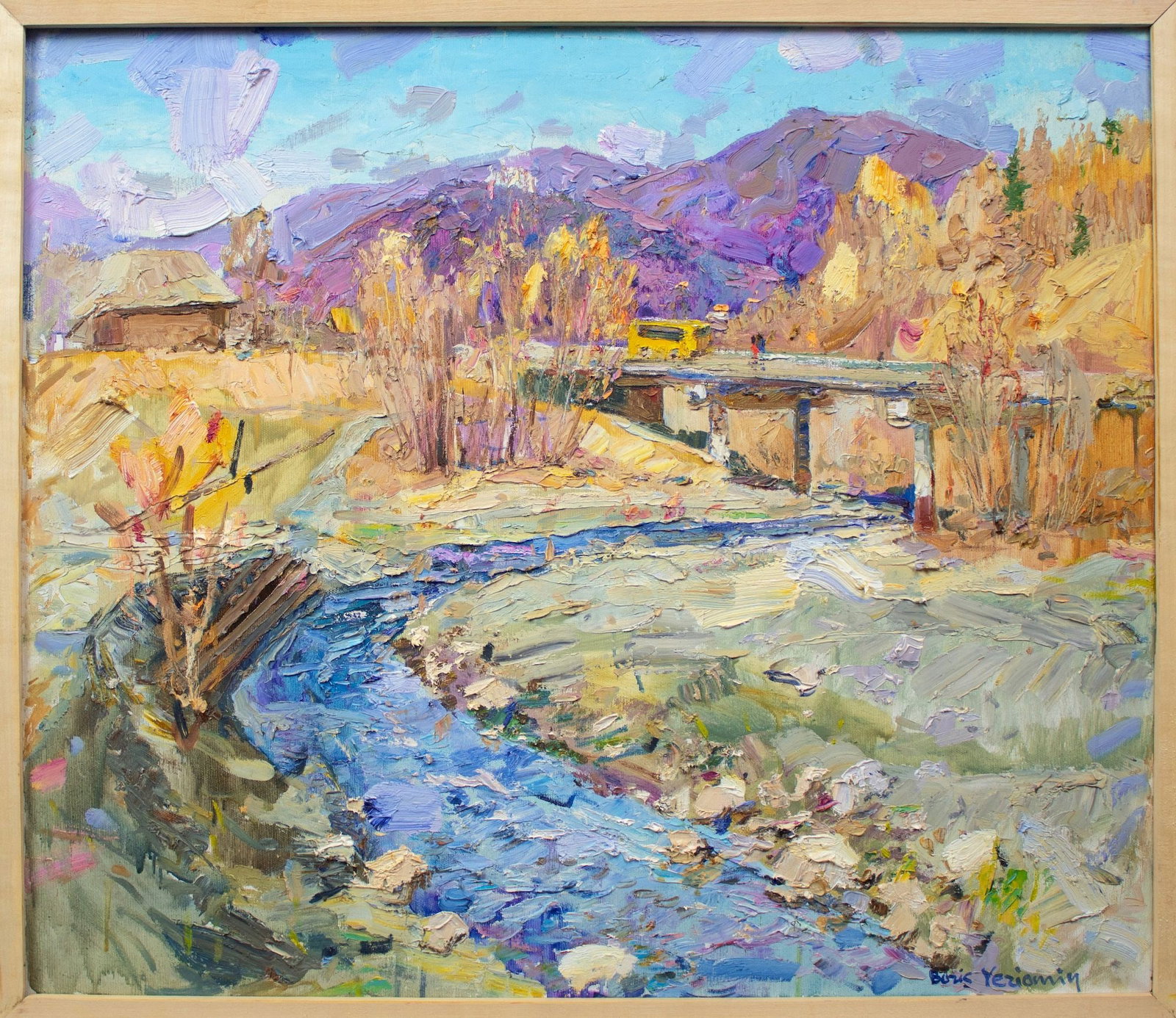 Yeremin Boris (Ukrainian artist), "Small river", oil on canvas: Title: Yeremin Boris (Ukrainian artist), "Small river", oil on canvas Description: ARTIST: Yeremin Boris Oleksandrovich, Ukrainian artist TITLE: "Small river" SIZE: 60 x 70 cm, (23 2/4 x 27 2/4 in.)