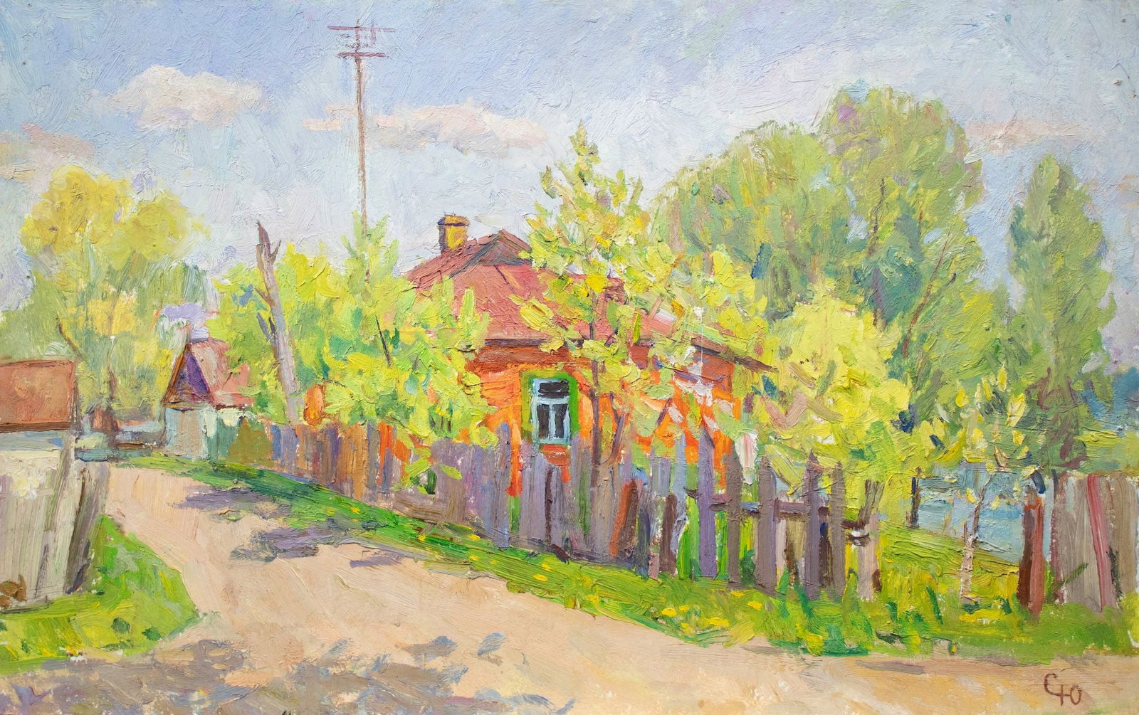Sorokoletov Yuri (Ukrainian artist), "The spring sun", oil on cardboard: Title: Sorokoletov Yuri (Ukrainian artist), "The spring sun", oil on cardboard Description: ARTIST: Sorokoletov Yuri Gavrylovych, Ukrainian artist TITLE: "The spring sun" SIZE: 50 x 80 cm, (19 3/4 x