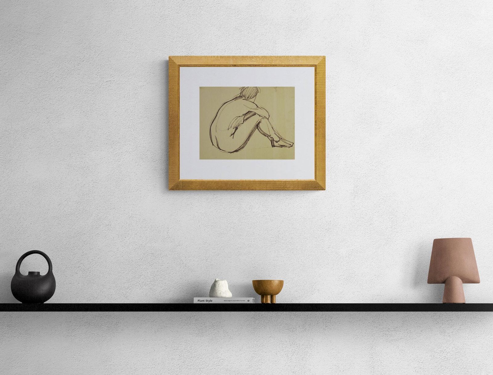 Mynka Olexandr (Ukrainian artist), "Figure turned her back", felt pen on paper - 2