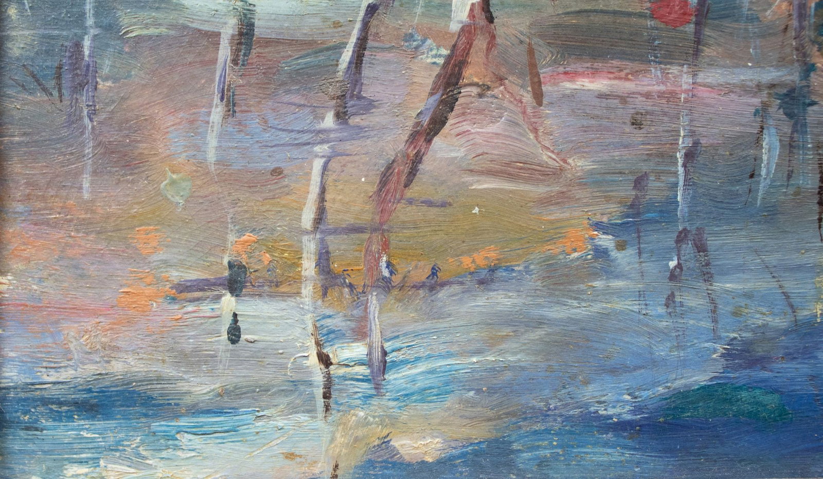 Unidentified (Ukrainian artist), "In Kremenets (early spring)", oil on cardboard - 2